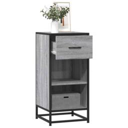 Berkfield Home Sideboard Grey Sonoma 35.5x35x76 cm Engineered Wood & Metal - thumbnail 2