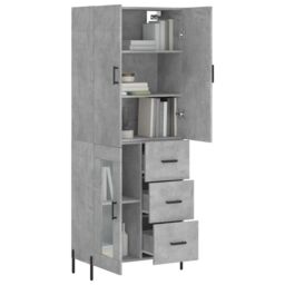 Berkfield Home Highboard Concrete Grey 69.5x34x180 cm Engineered Wood - thumbnail 3