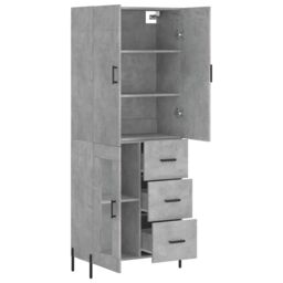 Berkfield Home Highboard Concrete Grey 69.5x34x180 cm Engineered Wood - thumbnail 4