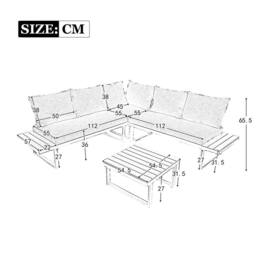 Matteo Garden Lounge Set - Reclining Adjustable Seats, WPC Tabletop - 4 Piece in Beige - thumbnail 5