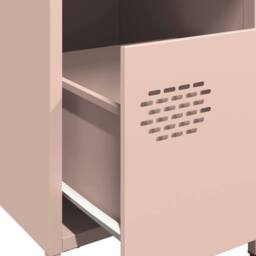 Berkfield Home Timeless Bedside Cabinet¬†Pink 35x39x43.5 cm Steel in Pink - thumbnail 9
