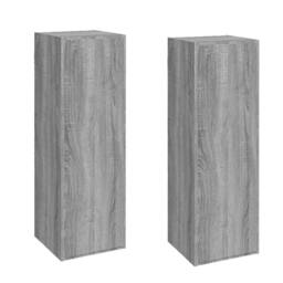 Berkfield Home TV Cabinets 2 pcs Grey Sonoma 30.5x30x90 cm Engineered Wood - thumbnail 1