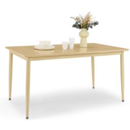 VonHaus Burton Wood Effect 6 Seater Dining Table in Light Brown - thumbnail 2