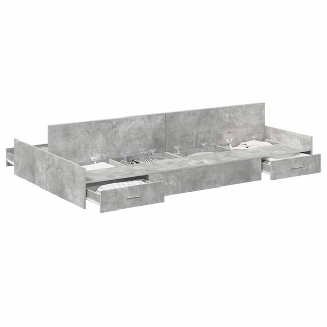 Berkfield Home Storage Bed Frame Concrete grey 120 x 200 cm Melamined wood - image 1