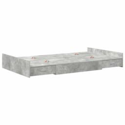 Berkfield Home Storage Bed Frame Concrete grey 120 x 200 cm Melamined wood - thumbnail 3