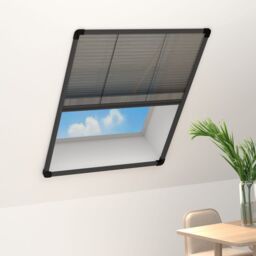 Berkfield Home Plisse Insect Screen for Windows Aluminium Anthracite 80x100 cm in Black - thumbnail 1