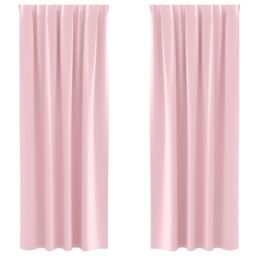 Berkfield Home Curtains with Curtains 2 pcs Baby pink 260 x 140 cm Polyester - thumbnail 2