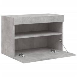 Berkfield Home TV Wall Cabinet with LED Lights Concrete Grey 60x30x40 cm - Size: 60 x 30 x 40 cm - thumbnail 8