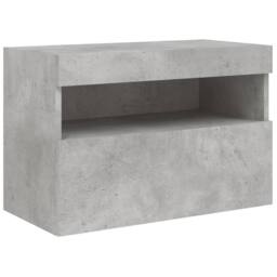 Berkfield Home TV Wall Cabinet with LED Lights Concrete Grey 60x30x40 cm - Size: 60 x 30 x 40 cm - thumbnail 3