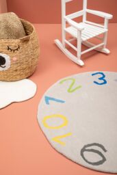 Orsina Kids Round Number Rug in Grey - Size: 100 cm diameter - thumbnail 2