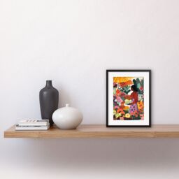 "Artery8 Wall Art Print Danish Pastel Aesthetic Florist Flower Market Watercolour Painting Woman Floral Artwork Framed 9X7 Inch - Size: W7"" x H9""" - thumbnail 2