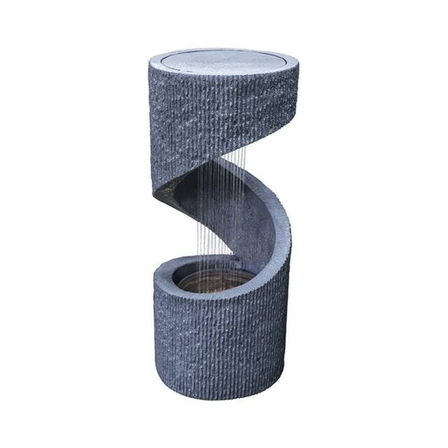 Lemon Pavilion Furniture and Decor Outdoor Spiral Water Feature - Polyresin - L35 x W35 x H82 cm - Cement in Grey - image 1