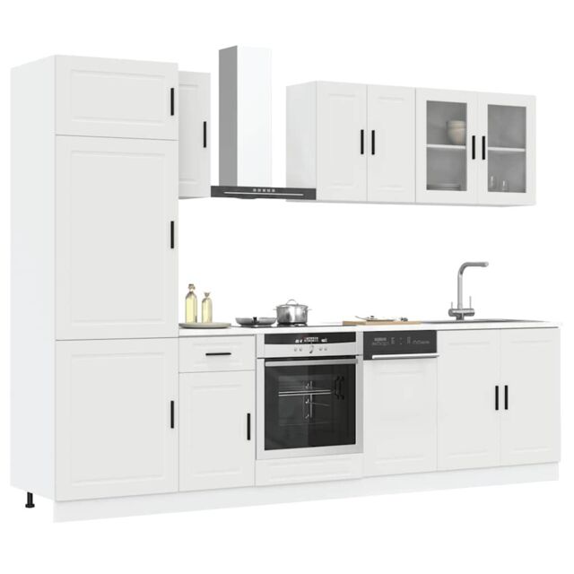 Berkfield Home 8 Piece Kitchen Cabinet Set Kalmar White Engineered Wood - image 1