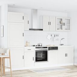 Berkfield Home 8 Piece Kitchen Cabinet Set Kalmar White Engineered Wood - thumbnail 3
