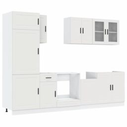 Berkfield Home 8 Piece Kitchen Cabinet Set Kalmar White Engineered Wood - thumbnail 2