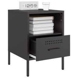 Berkfield Home Bedside Cabinets 2 pcs Black 36x39x50.5 cm Steel - thumbnail 4
