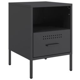Berkfield Home Bedside Cabinets 2 pcs Black 36x39x50.5 cm Steel - thumbnail 5