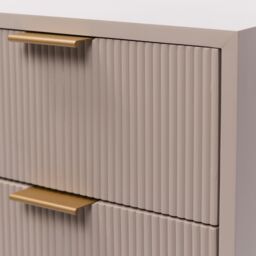 OHS Ribbed Bedside Table Modern Bedroom 3 Draw Office Nightstand in Natural - thumbnail 8