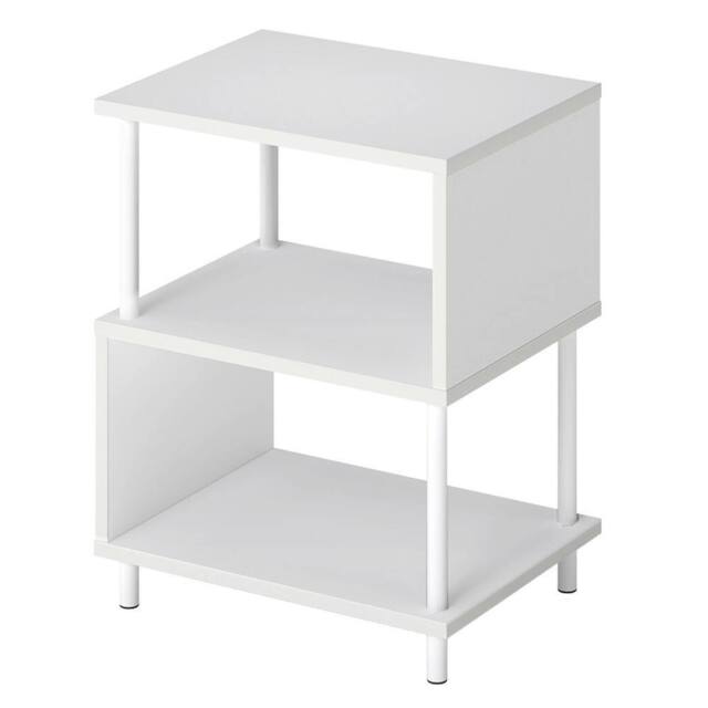 Levede Side Table 3 Tier Small Bedside Sofa End Table Storage Shelves Modern in White - image 1