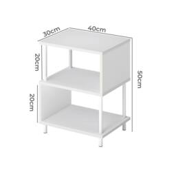 Levede Side Table 3 Tier Small Bedside Sofa End Table Storage Shelves Modern in White - thumbnail 4