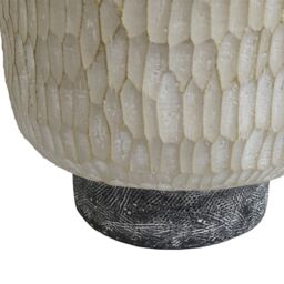 Leaf 32cm x 29cm Brushed Gold Stone Effect Planter Composite Plant Pot in White - Size: 32 cm x 29 cm - thumbnail 4