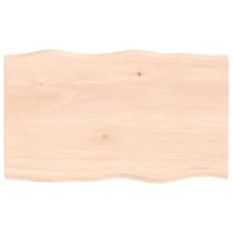 Berkfield Home Table Top 100x60x2 cm Untreated Solid Wood Oak Live Edge in Natural - Size: 100 x 60 x 2 cm - thumbnail 2