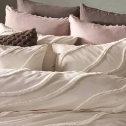 OHS Tufted Contour Bedding Set Duvet Cover with Pillowcase in Ivory - Size: Double - thumbnail 3