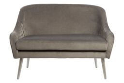 Orsina Luxurious Mustard Velvet Sofa For Sitting Areas, Spacious 2 Seater Sofa, Mid-century Sofa For Bedrooms in Grey - thumbnail 6