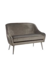 Orsina Luxurious Mustard Velvet Sofa For Sitting Areas, Spacious 2 Seater Sofa, Mid-century Sofa For Bedrooms in Grey - thumbnail 4