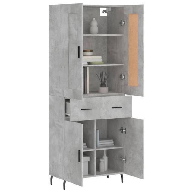 Berkfield Home Highboard Concrete Grey 69.5x34x180 cm Engineered Wood - image 1