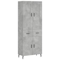 Berkfield Home Highboard Concrete Grey 69.5x34x180 cm Engineered Wood - thumbnail 3