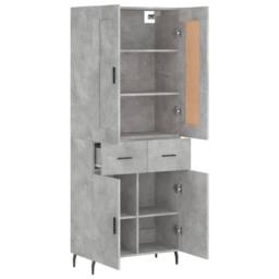 Berkfield Home Highboard Concrete Grey 69.5x34x180 cm Engineered Wood - thumbnail 4
