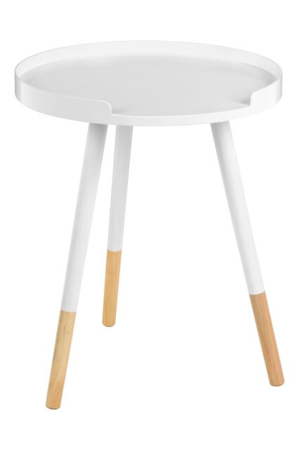Orsina Round Side Table, Wooden Side Table, Natural Wood Side Table, Wood Side Table in White - image 1