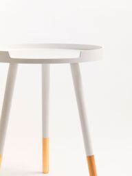 Orsina Round Side Table, Wooden Side Table, Natural Wood Side Table, Wood Side Table in White - thumbnail 6