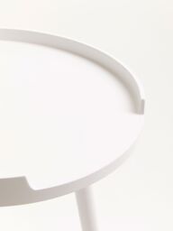 Orsina Round Side Table, Wooden Side Table, Natural Wood Side Table, Wood Side Table in White - thumbnail 5