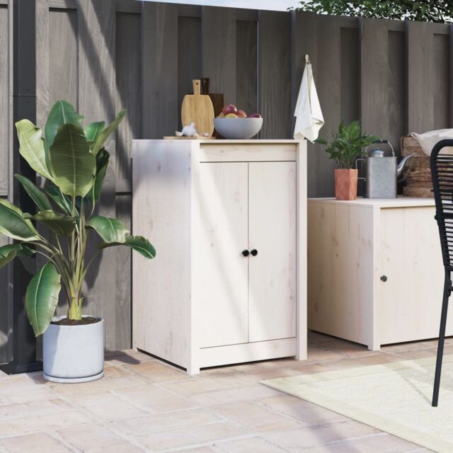 Berkfield Home Outdoor Kitchen Doors White 50x9x82 cm Solid Wood Pine - Size: 50 x 9 x 82 cm - image 1