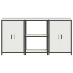 Berkfield Home Kitchen Storage Set with Shelf with Storage with Door 3 pcs White 180 x 50 x 92 cm - thumbnail 8
