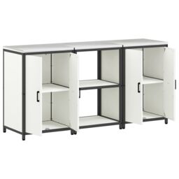 Berkfield Home Kitchen Storage Set with Shelf with Storage with Door 3 pcs White 180 x 50 x 92 cm - thumbnail 7