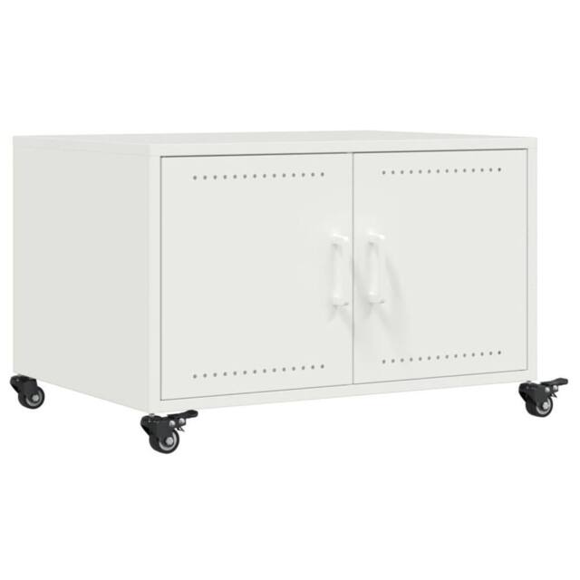 Berkfield Home Coffee Table White 68x50x43.5 cm Steel - image 1