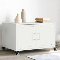 Berkfield Home Coffee Table White 68x50x43.5 cm Steel - thumbnail 2