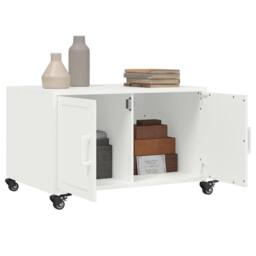 Berkfield Home Coffee Table White 68x50x43.5 cm Steel - thumbnail 4