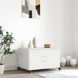 Berkfield Home Coffee Table White 68x50x43.5 cm Steel - thumbnail 3