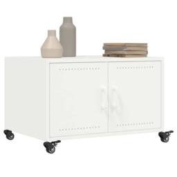 Berkfield Home Coffee Table White 68x50x43.5 cm Steel - thumbnail 5
