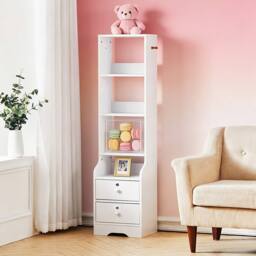 Ventryn Bedside Cabinet with 4 Open Shelves in White - thumbnail 4