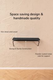 MH London Wall Shelf Shelves & Bookcases Solid Wood Floating Shelf Bookshelves - Small - Venice in Black - thumbnail 4