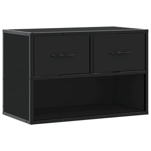 Berkfield Home TV Cabinet Black 60x31x39.5 cm Engineered Wood & Metal - image 1