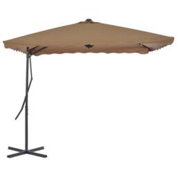 Berkfield Home Outdoor Parasol with Steel Pole 250x250 cm Taupe - thumbnail 3