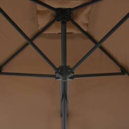 Berkfield Home Outdoor Parasol with Steel Pole 250x250 cm Taupe - thumbnail 5
