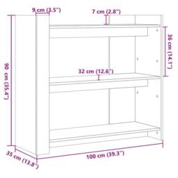 Berkfield Home Console Table White 100x35x90 cm Engineered Wood - Size: 100 x 35 x 90 cm - thumbnail 8