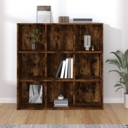 Berkfield Home Book Cabinet Smoked Oak 98x30x98 cm in Brown - Size: 98 x 30 x 98 cm - thumbnail 5